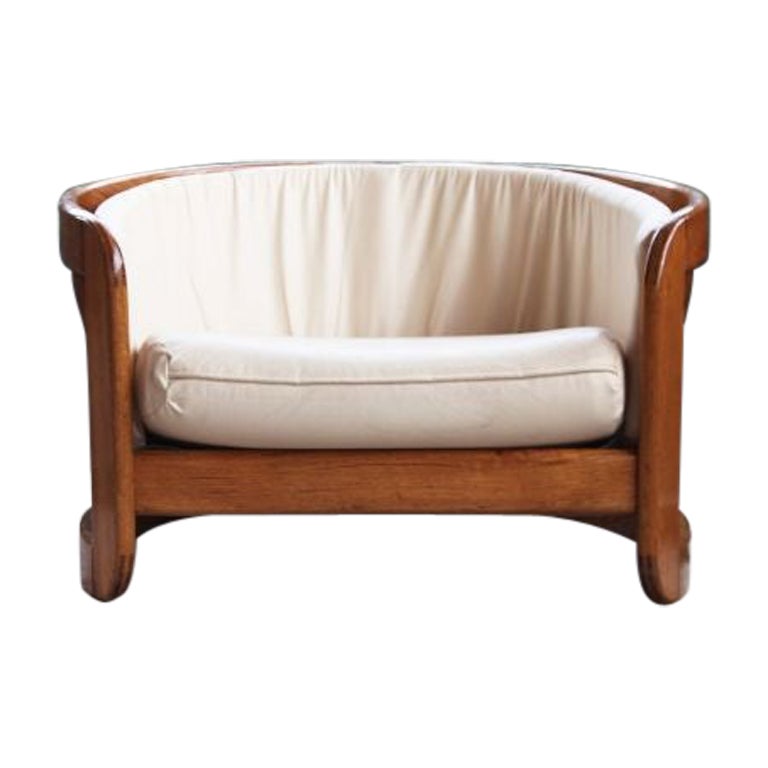 Sculptural Spindle Backed Howard 
Pearsall Postmodern Oak Lounge Chair, 1970s