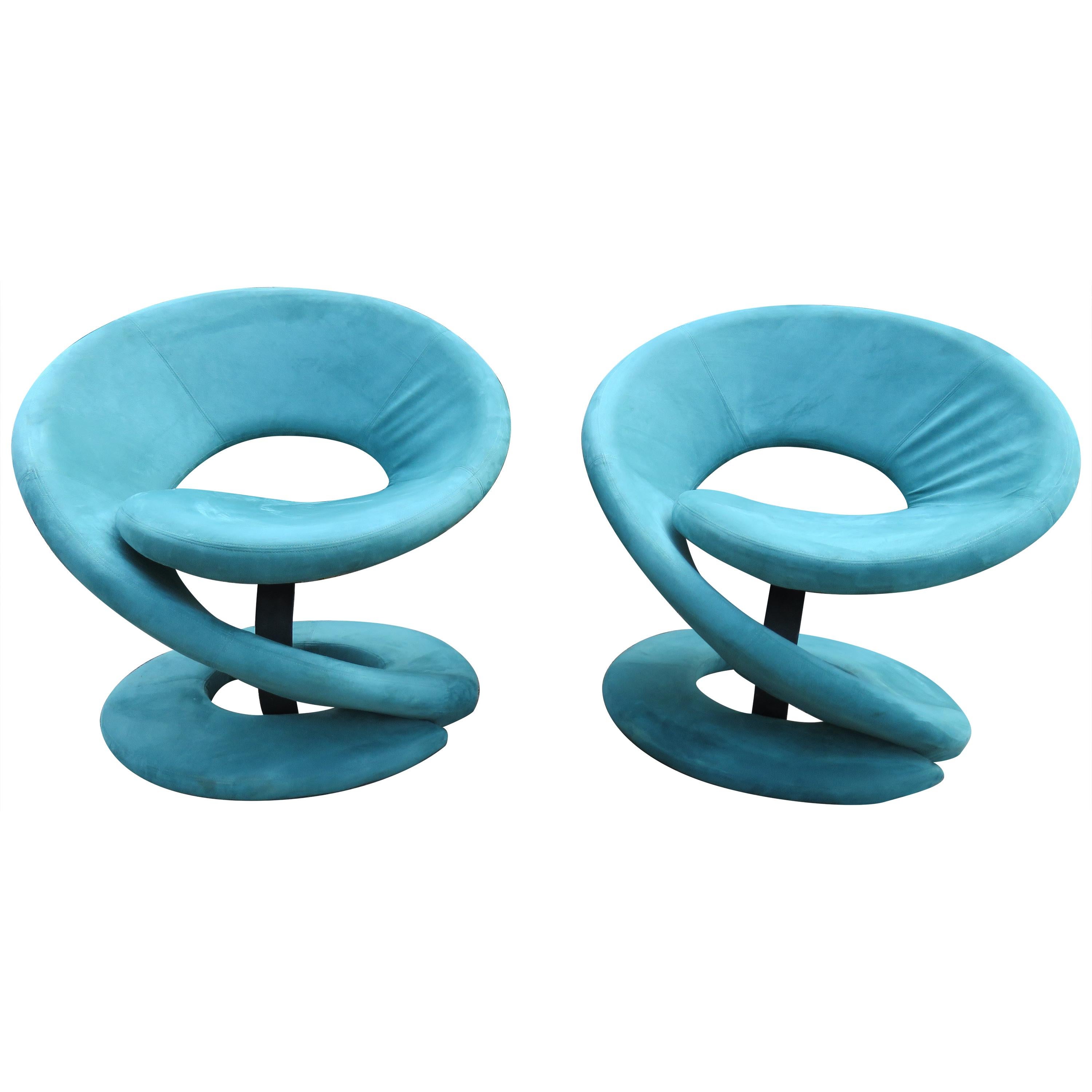 Sculptural Spiral Corkscrew Ribbon Lounge Chair Mid-Century Modern