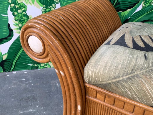 Sculptural Split Reed Bamboo Bench Seat For Sale At 1stdibs