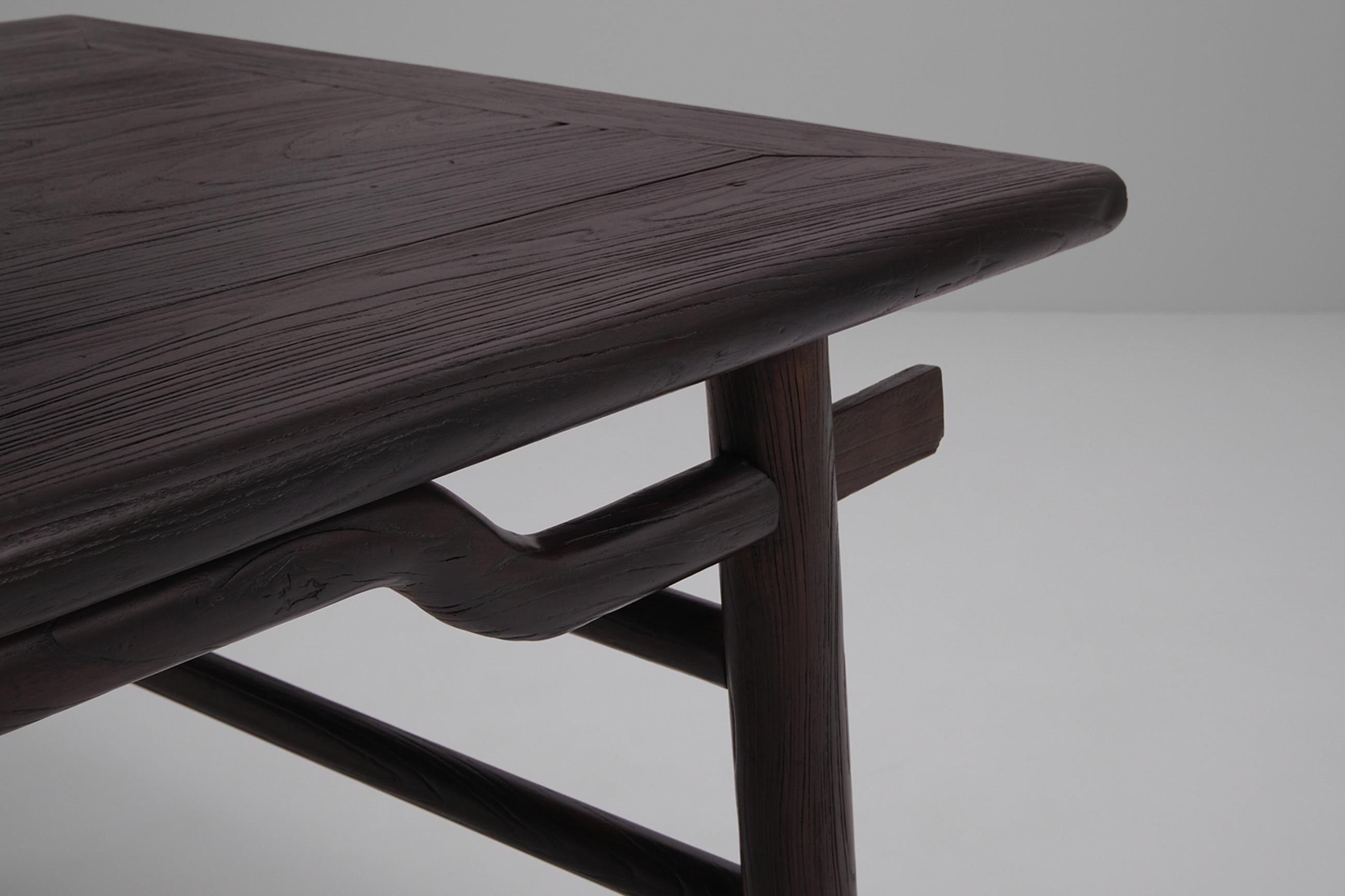 Sculptural Stained Ash Wooden Dining Table 9