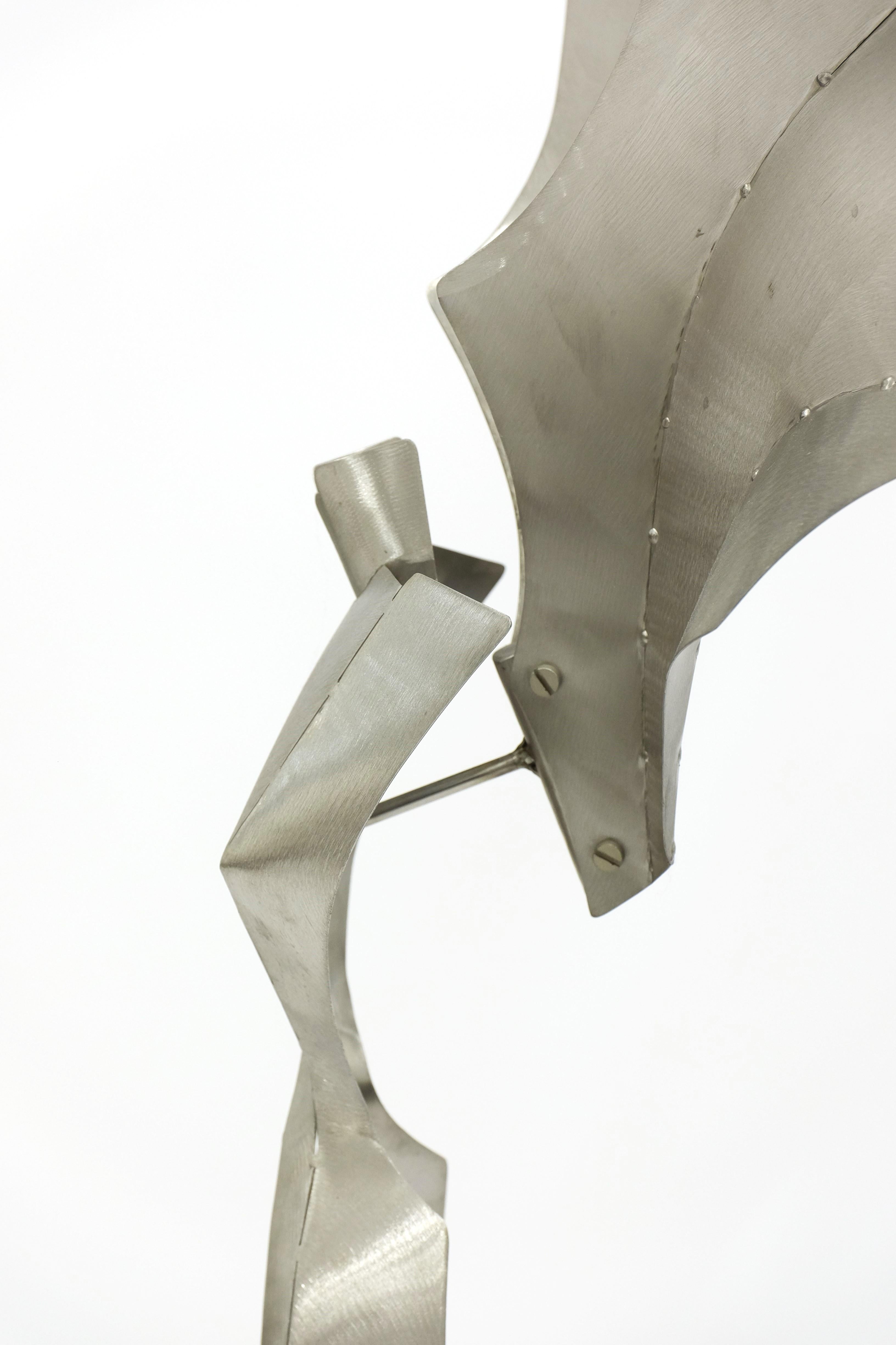 Lámpara de pie escultural Ángel de acero inoxidable de Reinhard Stubenrauch Alemania en venta 10