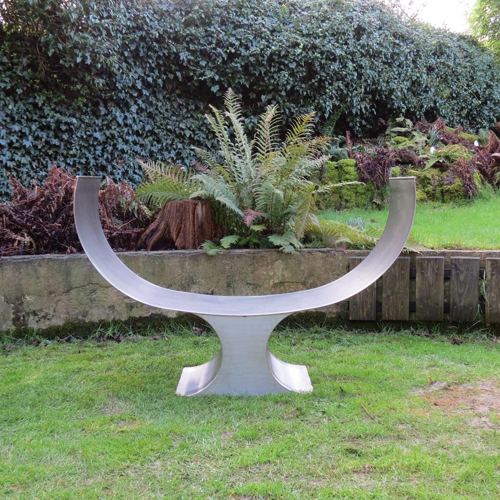 Sculptural Stainless Steel Bespoke garden Bench Seat  Large Garden Sculpture 3
