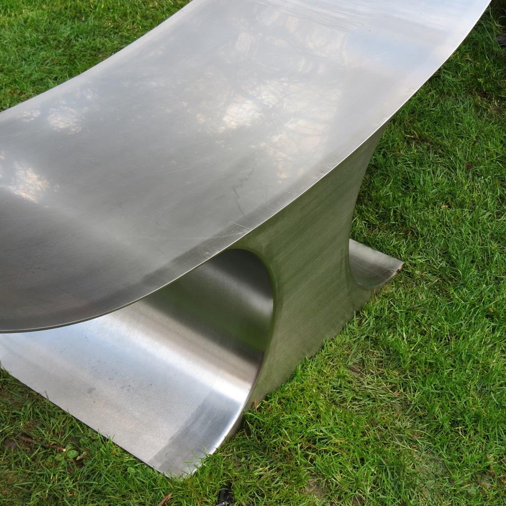 Sculptural Stainless Steel Bespoke garden Bench Seat  Large Garden Sculpture For Sale 1