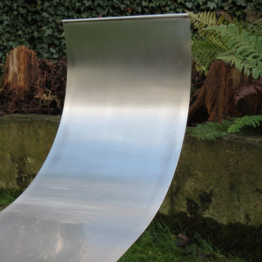 Sculptural Stainless Steel Bespoke garden Bench Seat  Large Garden Sculpture For Sale 2
