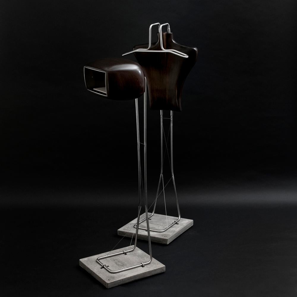 Polish Sculptural Stand for Handy Items. Handcrafted in Poland out of Wenge Wood. For Sale