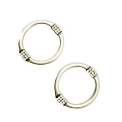 Sculptural Statement Crystal Hoop Earrings 2000s