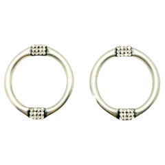 Sculptural Statement Crystal Hoop Earrings 2000s