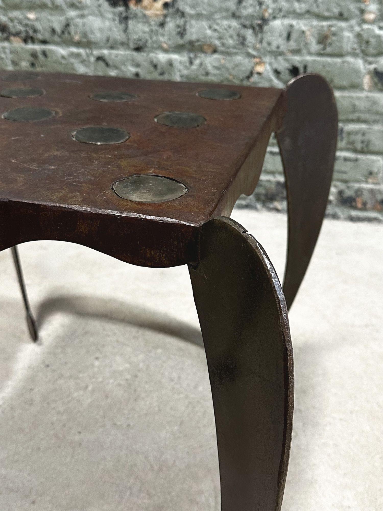 Sculptural Steel Side/End Table in the Style of Giacometti, 1970 In Excellent Condition In Chicago, IL