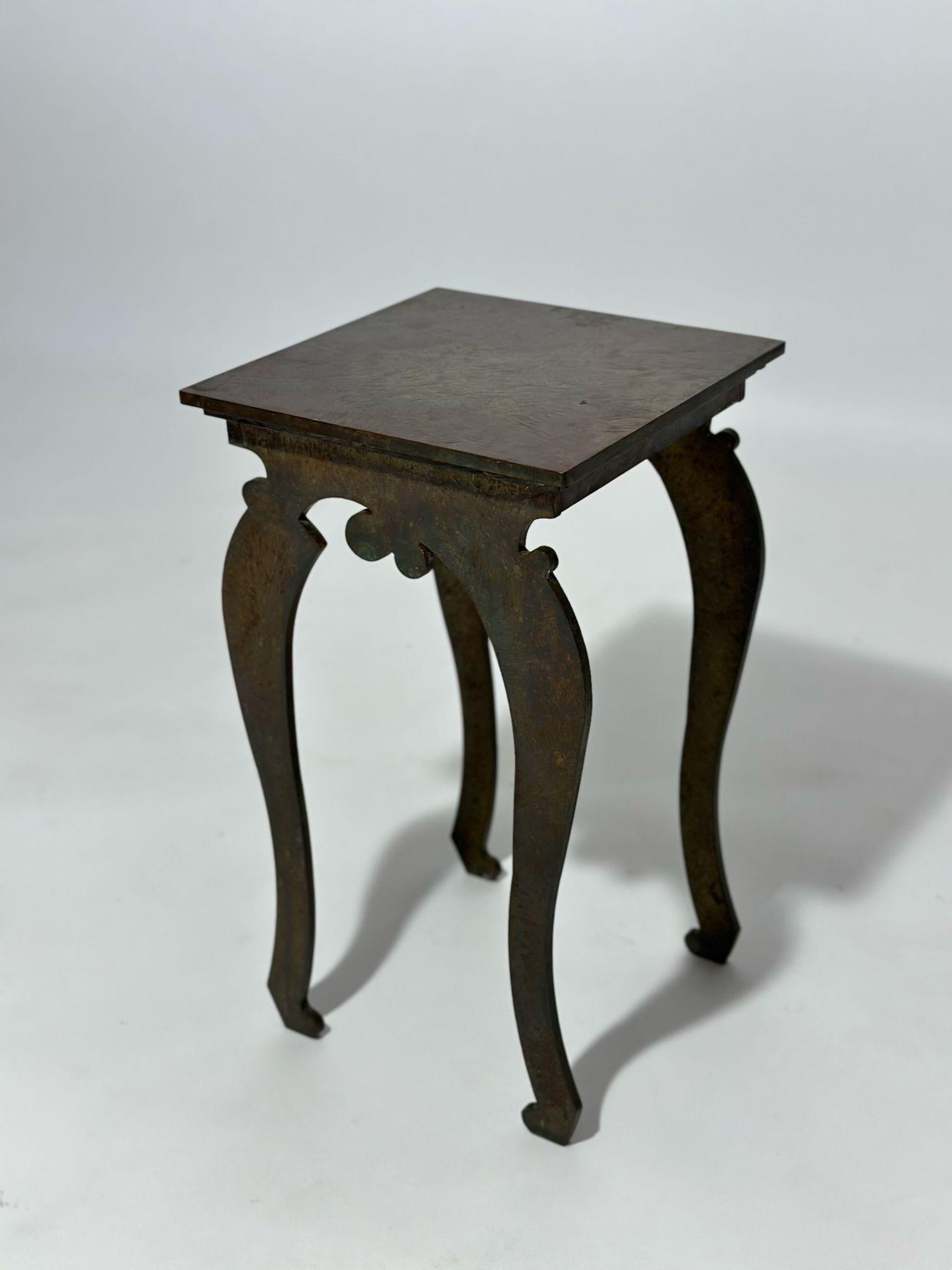 Sculptural Steel Side/End Table in the Style of Giacometti In Good Condition For Sale In Chicago, IL