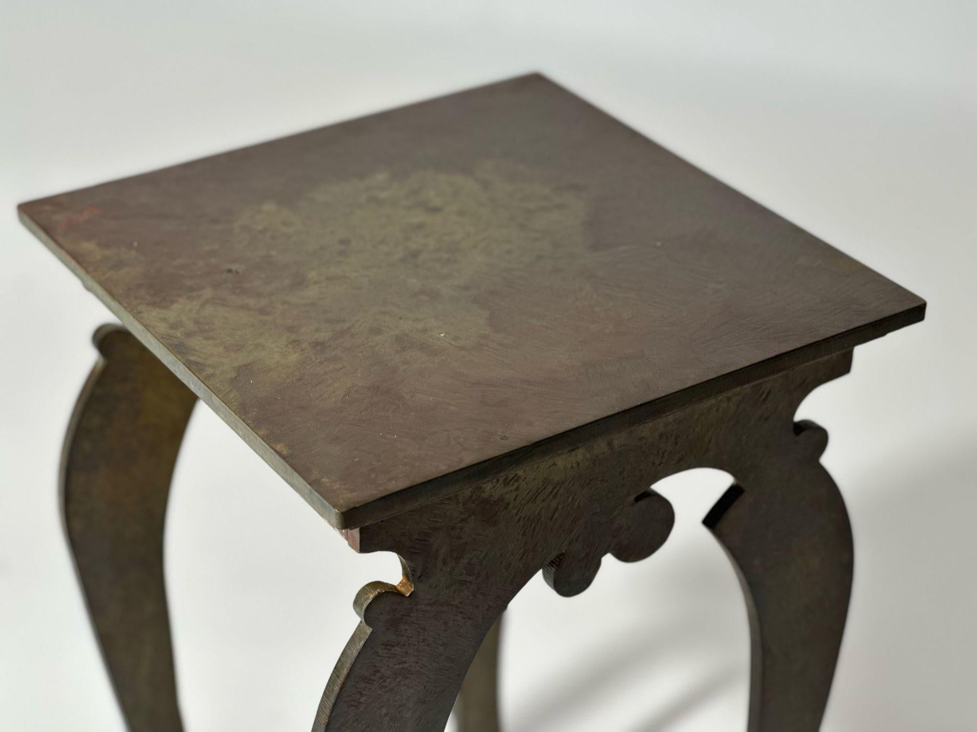 Table d'appoint en acier sculpturale dans le style de Giacometti 2