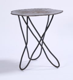 Sculptural Steel Side Table
