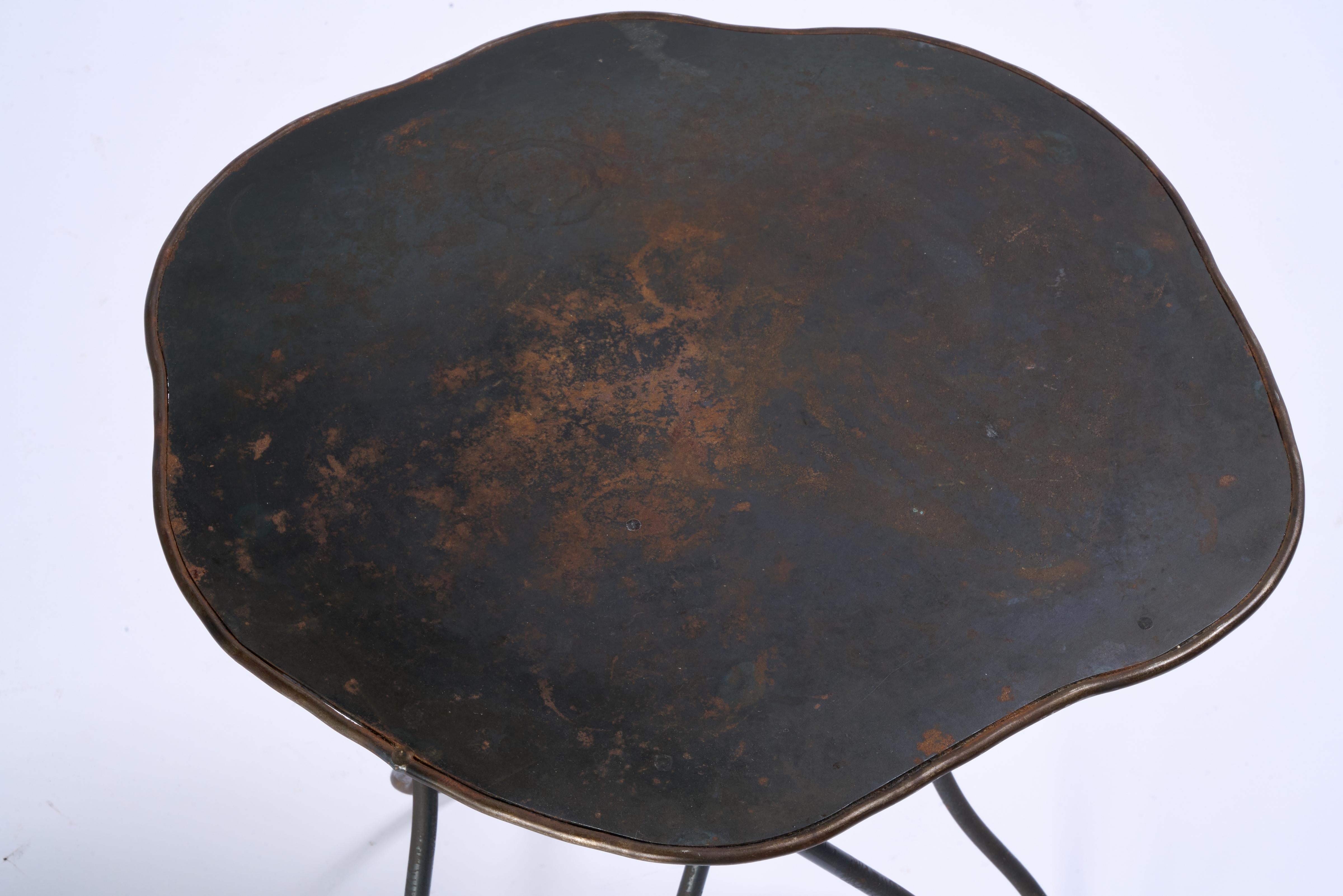 Sculptural Steel Side Table For Sale 2