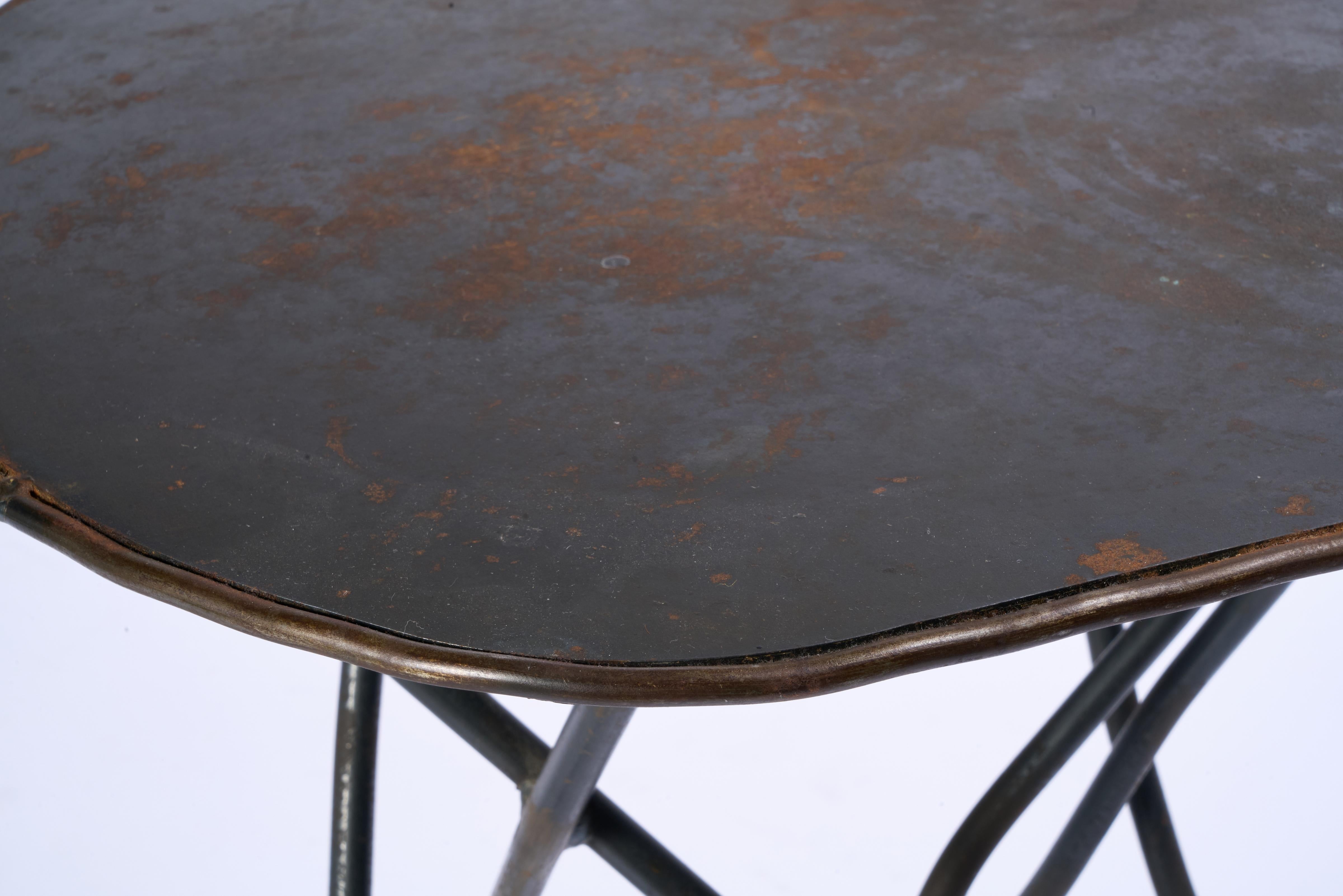 Sculptural Steel Side Table For Sale 3