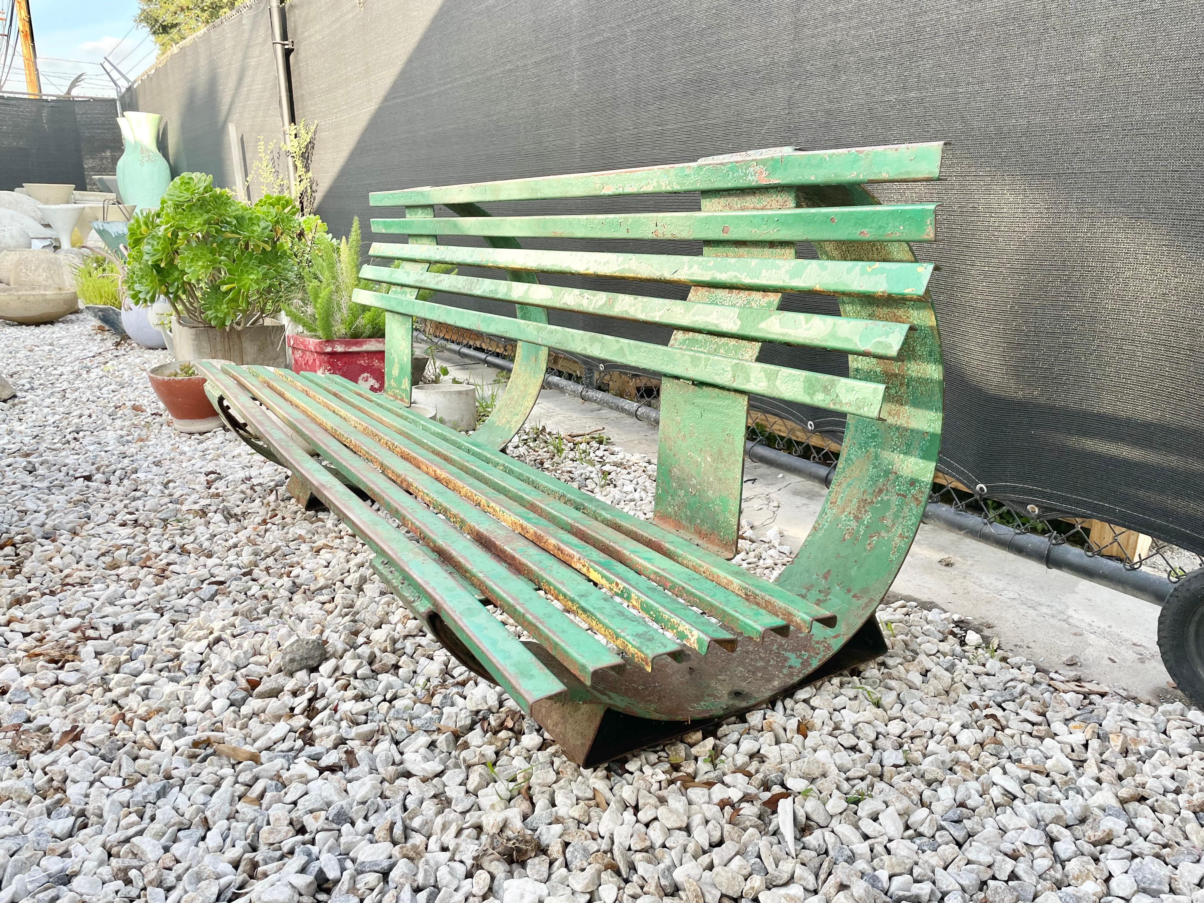 galvanized steel bench