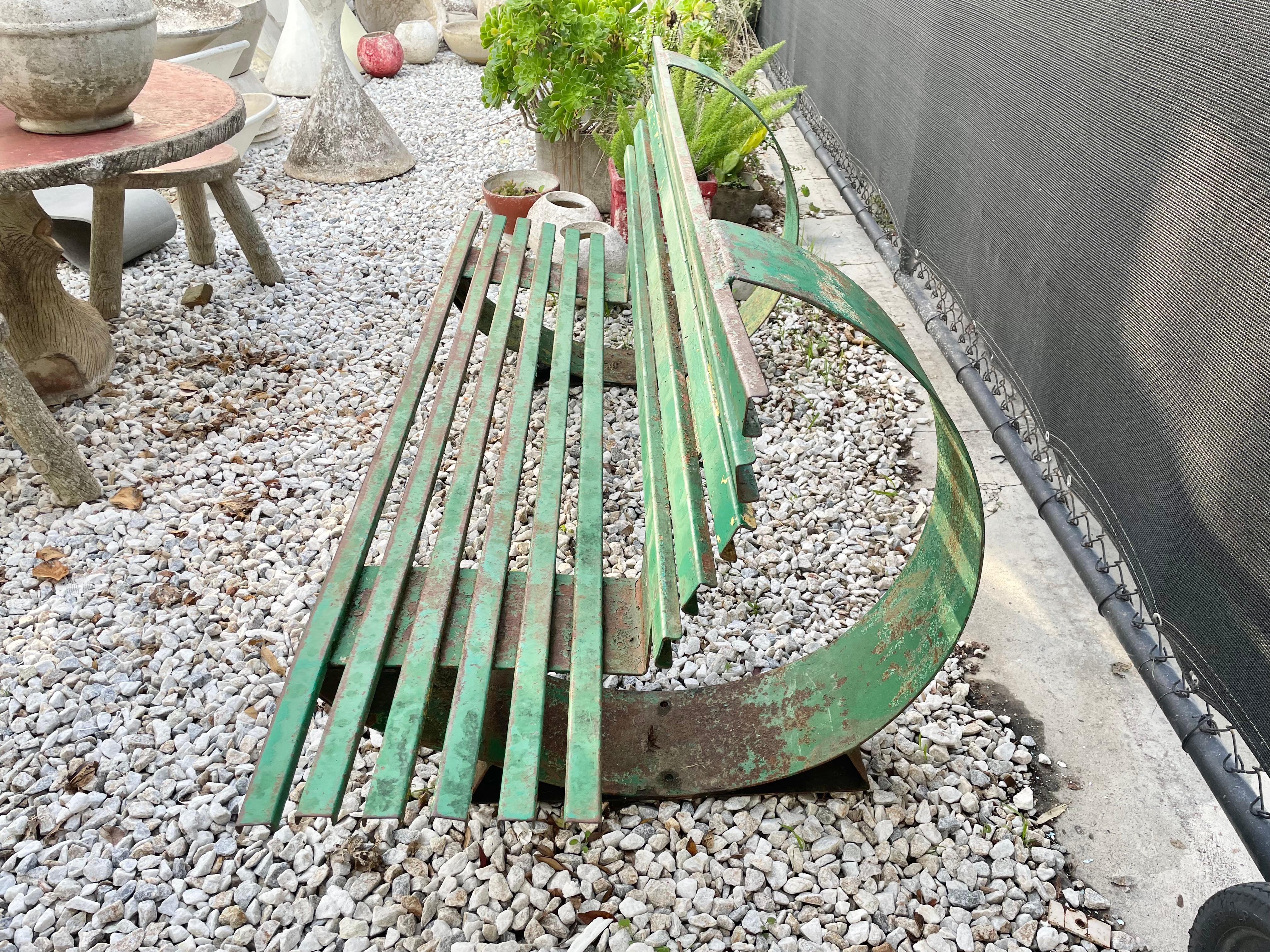 Modern Galvanized Steel Manelco Bench, Cannes, France 1958 For Sale