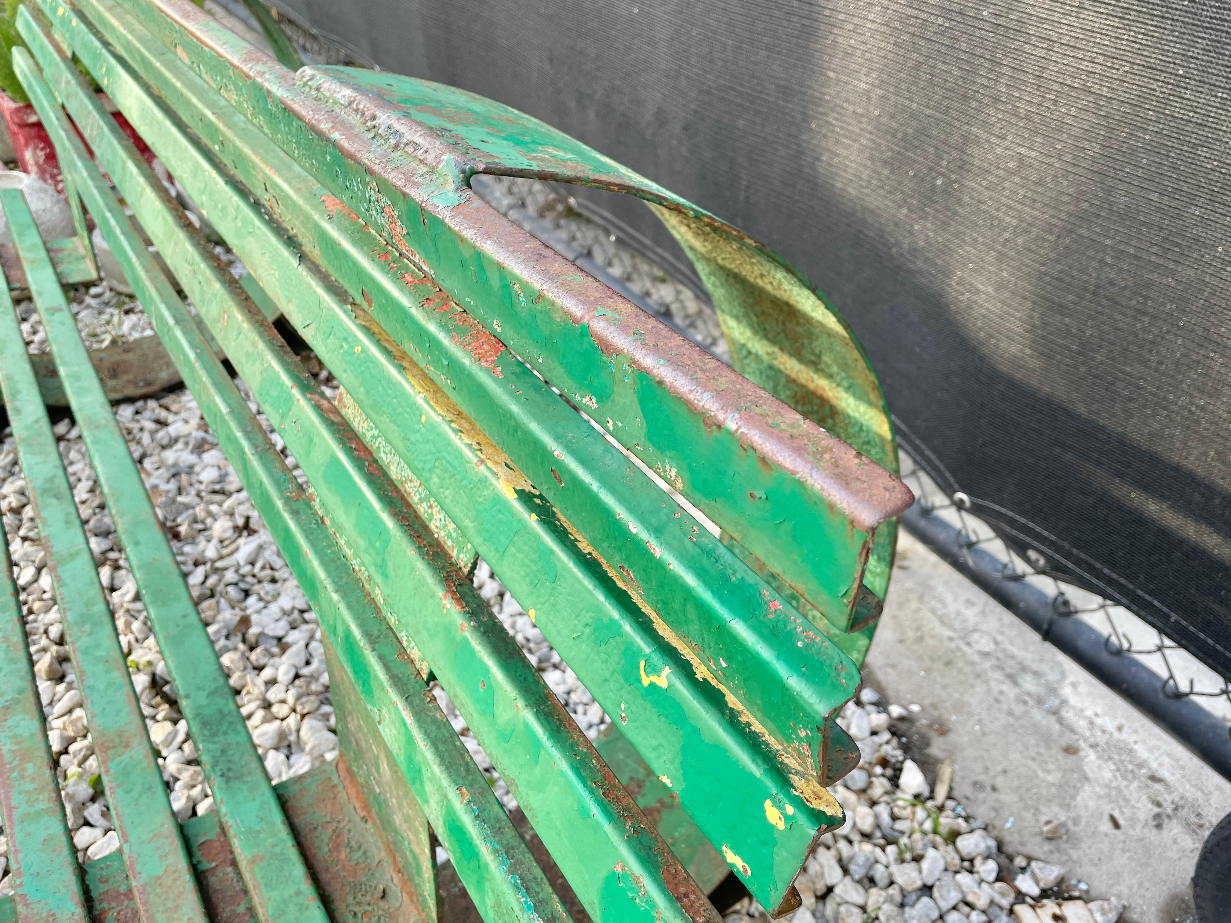 French Galvanized Steel Manelco Bench, Cannes, France 1958 For Sale