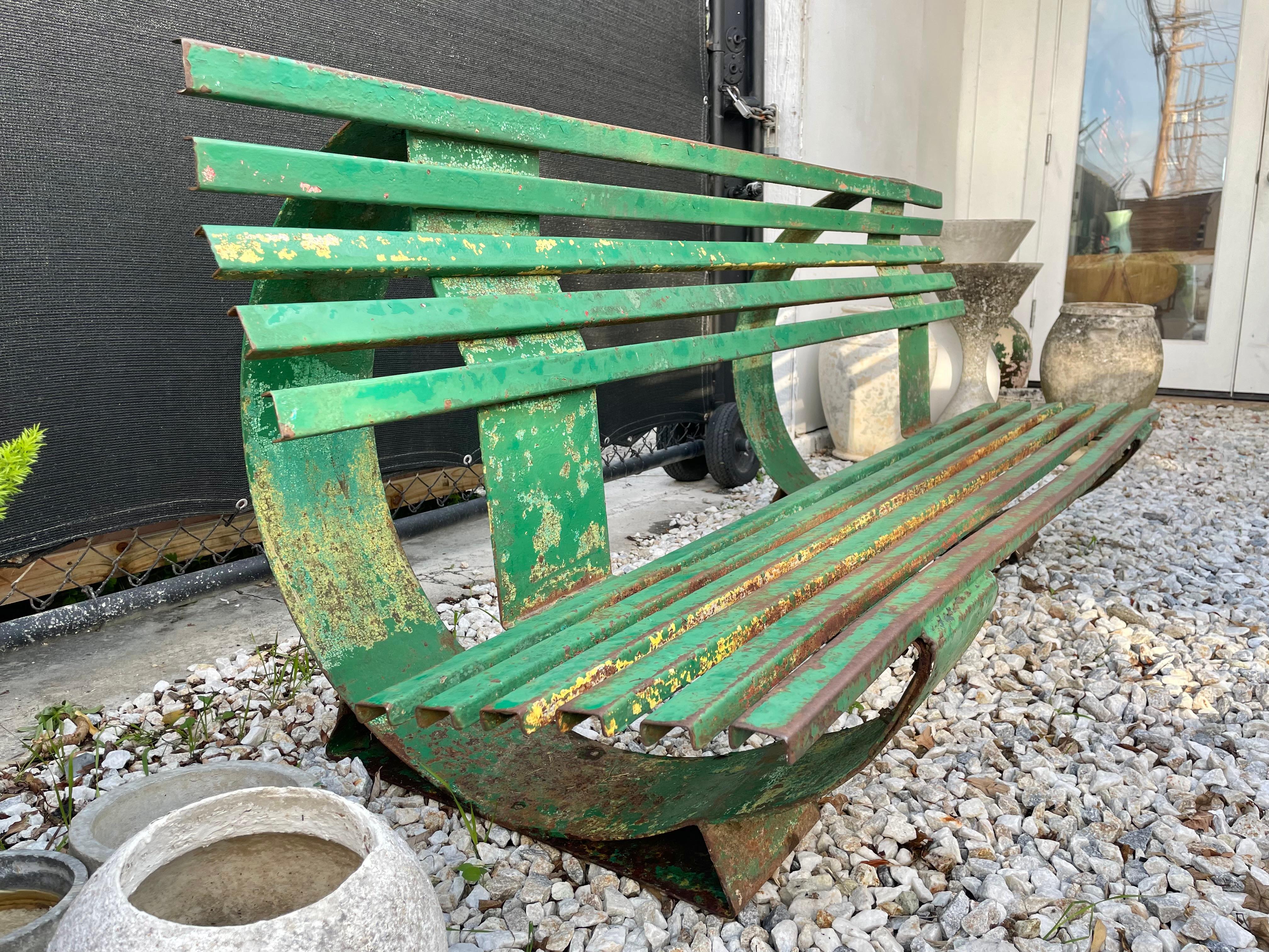 Galvanized Steel Manelco Bench, Cannes, France 1958 For Sale 2
