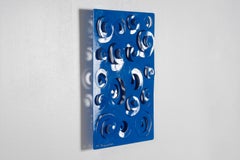 Sculptural Steel Wall Hanging with Optical Design, Signed M. Brandon
