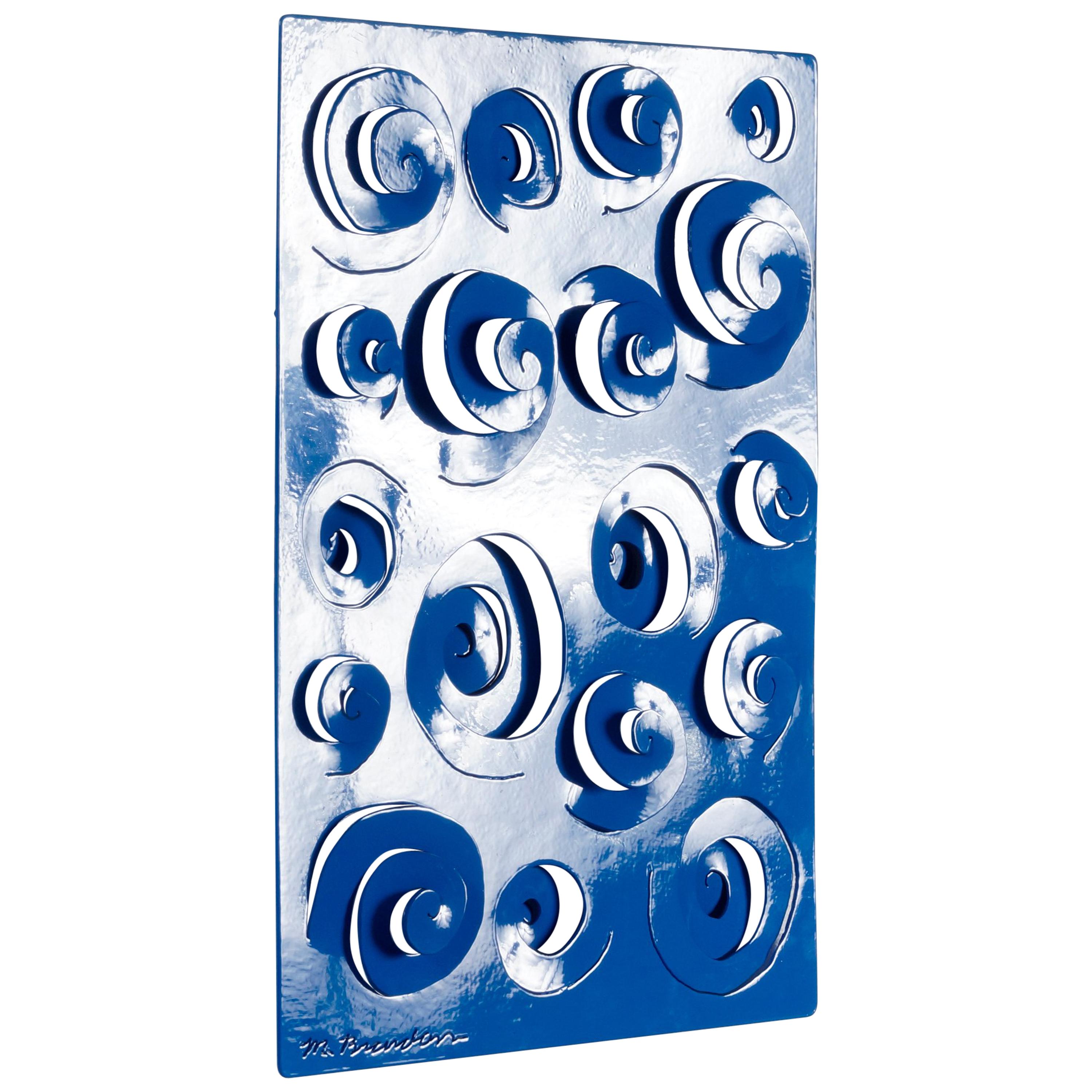 Sculptural Steel Wall Hanging with Optical Design, Signed M. Brandon For Sale