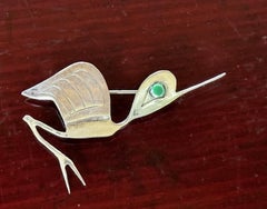 Sculptural Sterling Silver Brooch by Graziella Laffi