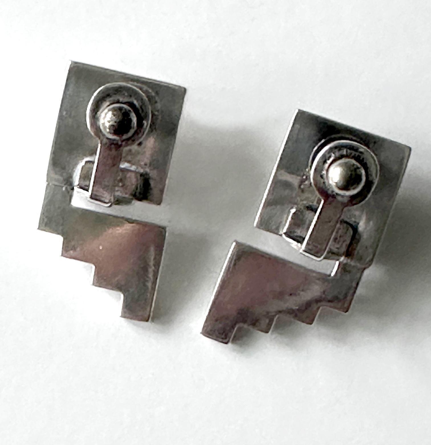 Conjunto escultural de collar gargantilla y pendientes de plata de ley de Graziella Laffi en venta 4