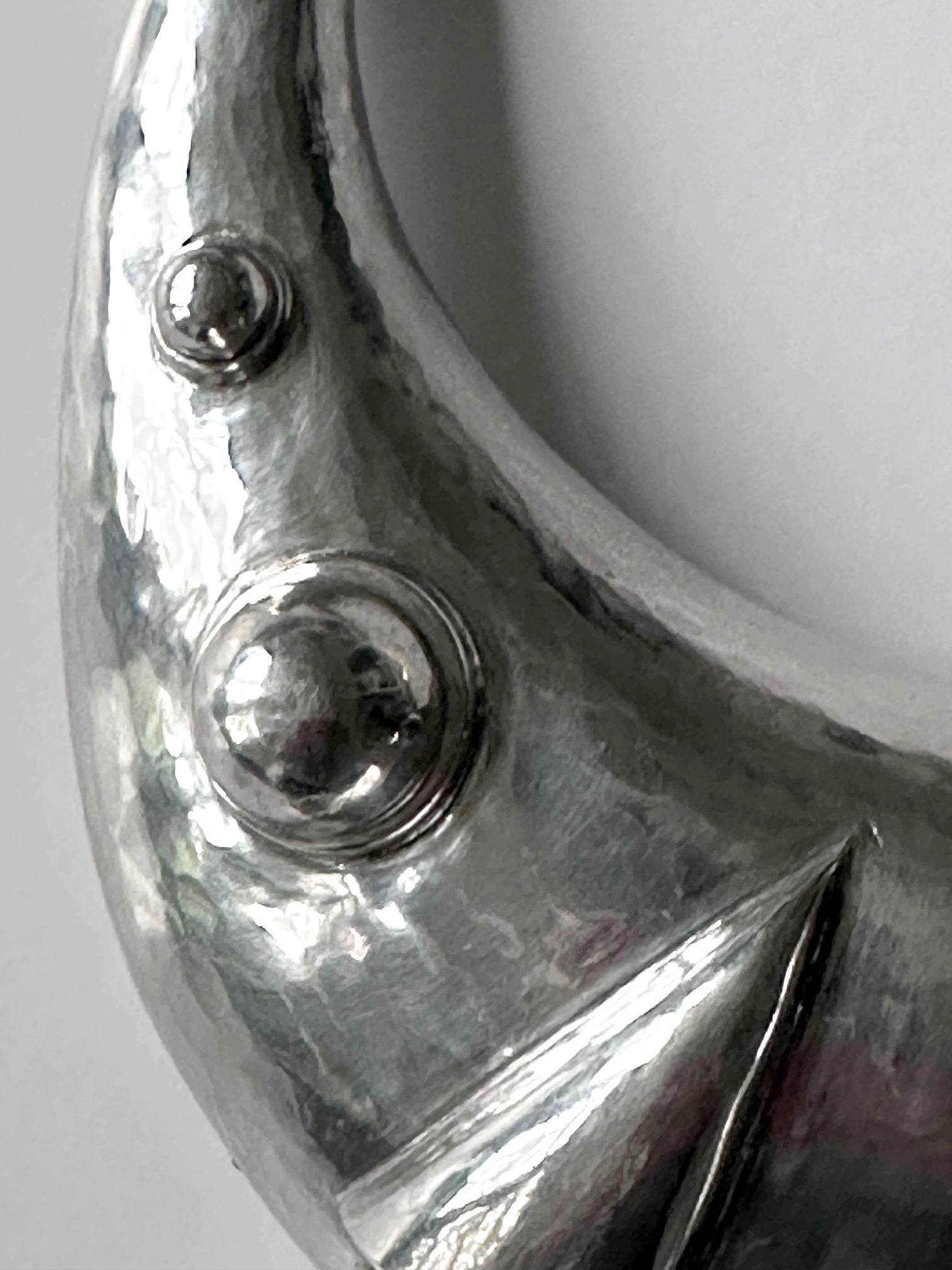 Conjunto escultural de collar gargantilla y pendientes de plata de ley de Graziella Laffi en Bueno estado para la venta en Atlanta, GA