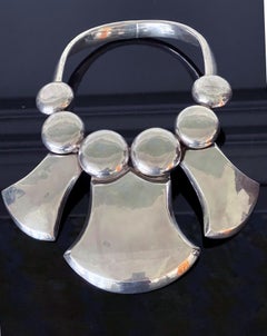 Sculptural Sterling Silver Choker Necklace by Graziella Laffi