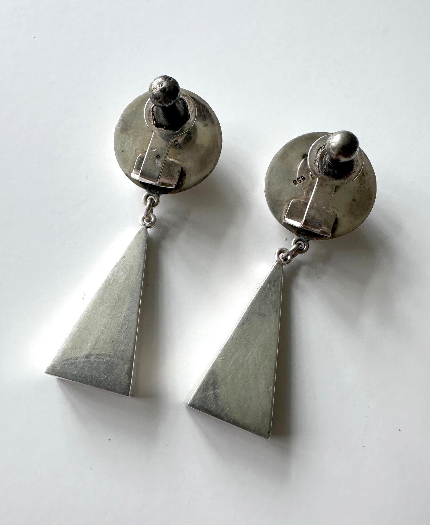 Collier et boucles d'oreilles sculpturaux en argent par Graziella Laffi en vente 3