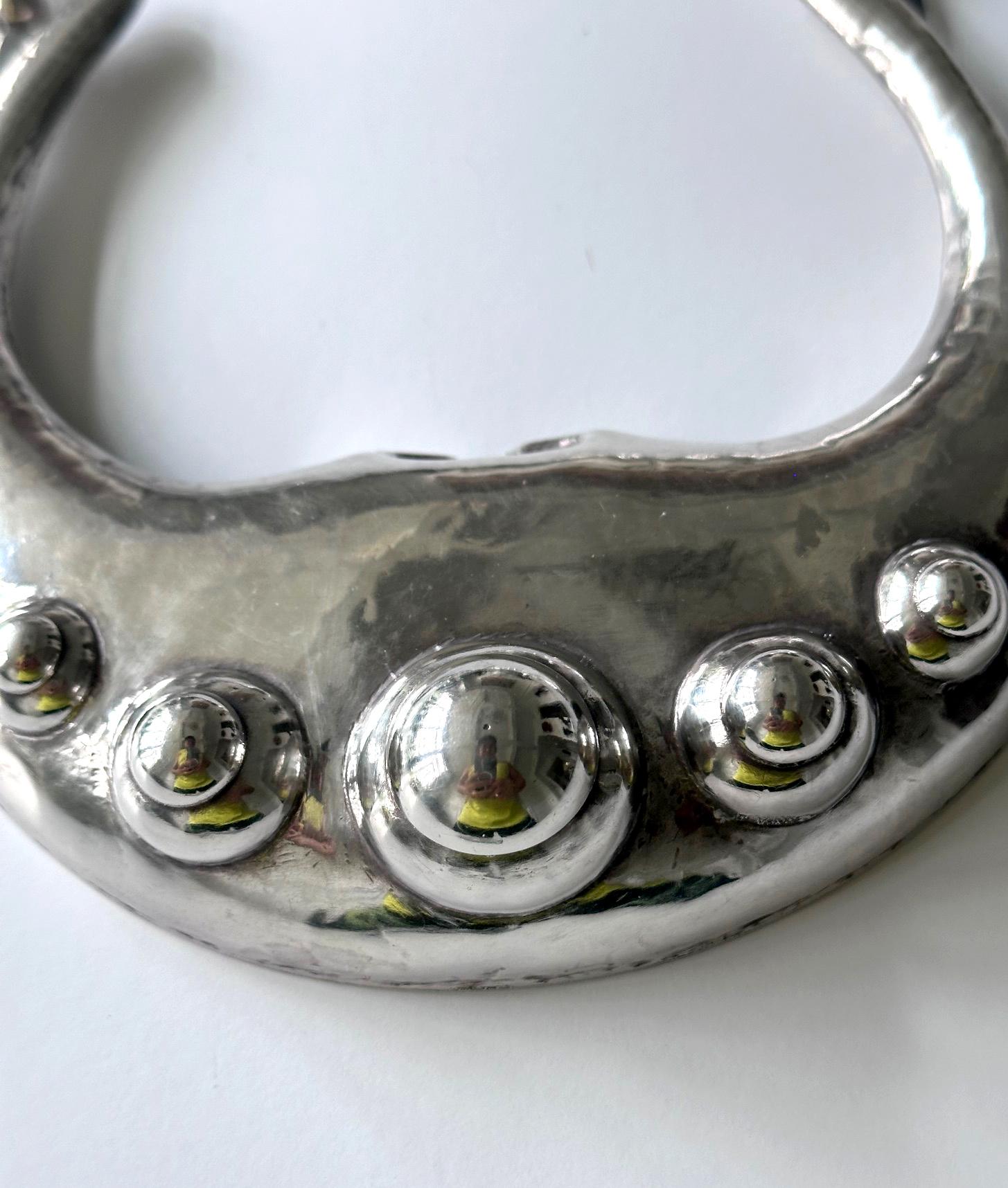 Collier et boucles d'oreilles sculpturaux en argent par Graziella Laffi Bon état - En vente à Atlanta, GA
