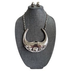 Sculptural Sterling Silver Necklace and Earrings Set by Graziella Laffi