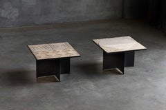 Mesas auxiliares escultóricas de piedra de Nerone Ceccarelli, Italia, años 70