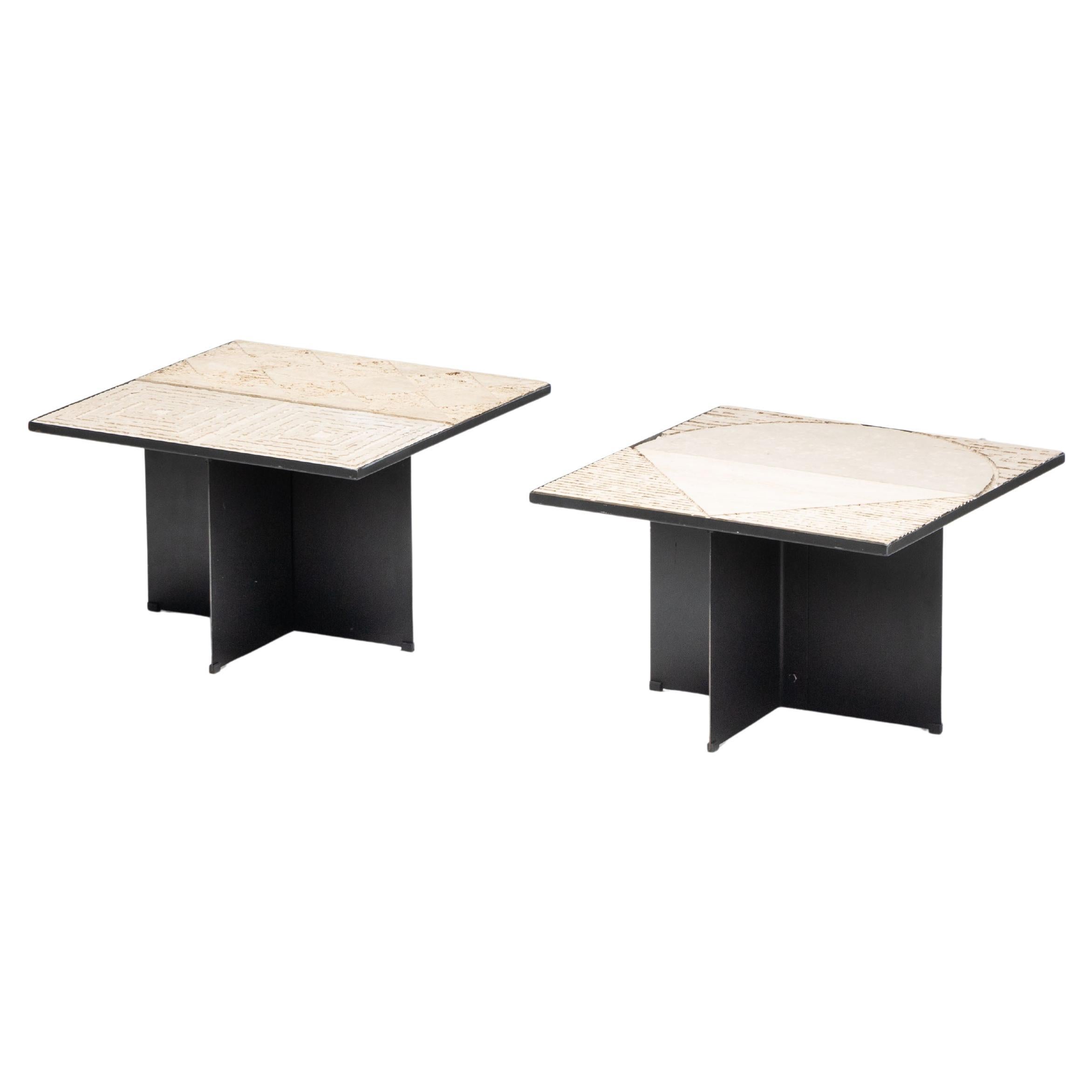 Sculptural Stone Side Tables by Nerone Ceccarelli, Italy, 1970s