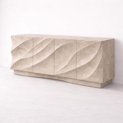 Sculptural Stone Sideboard with Hand-Carved Front by Justfurnituress