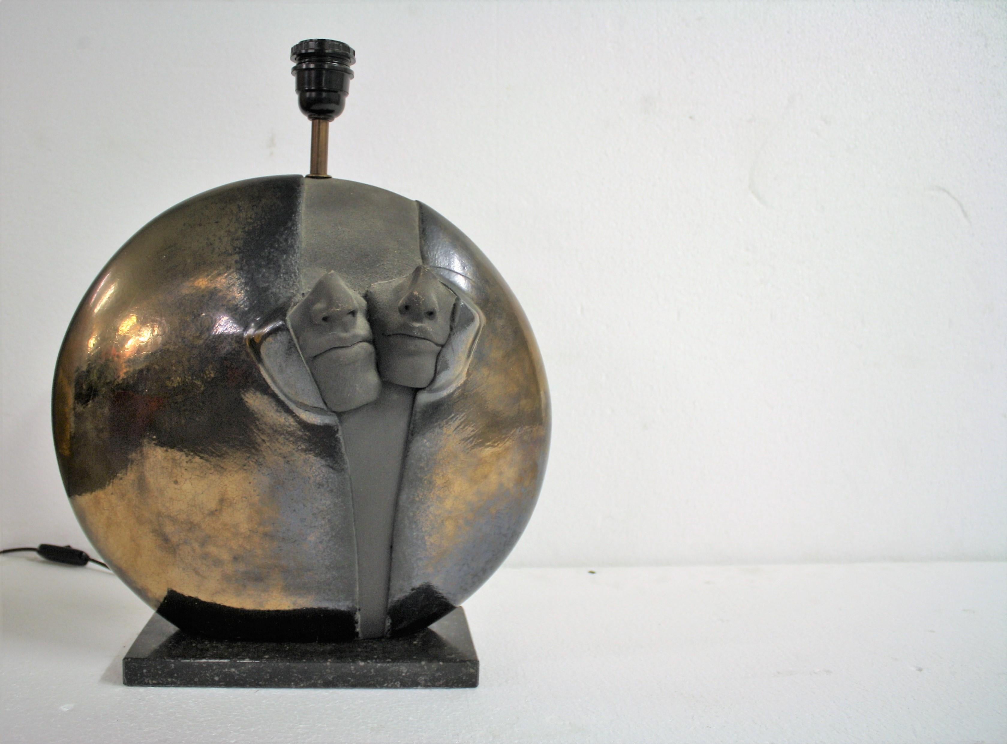 Sculptural Stone Table Lamp, 1970s For Sale 4