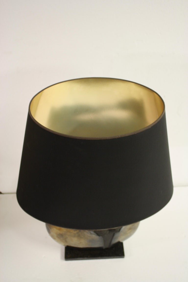 Belgian Sculptural Stone Table Lamp, 1970s For Sale