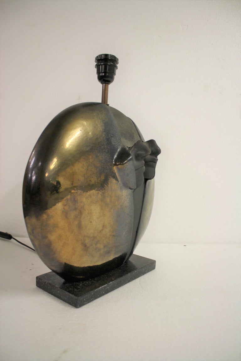 Sculptural Stone Table Lamp, 1970s For Sale 3
