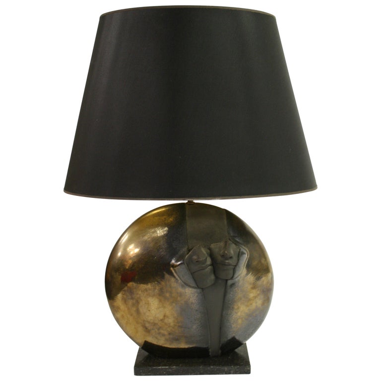 Sculptural Stone Table Lamp, 1970s For Sale