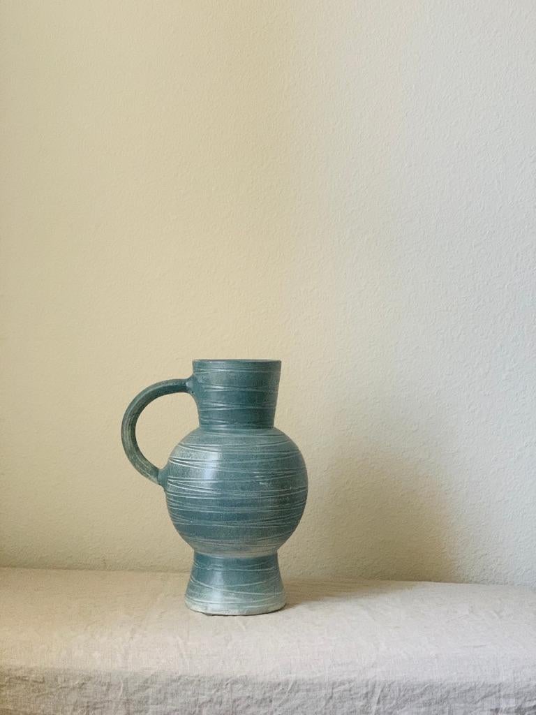 Hand-Crafted Sculptural Stoneware Pitcher, France, circa 1960s For Sale