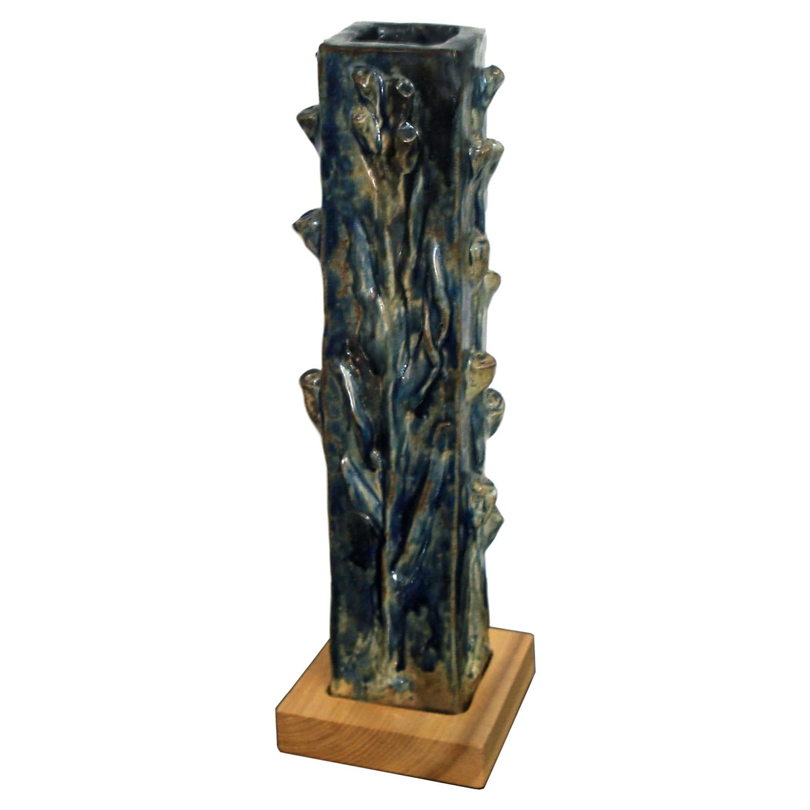 Vase scandinave sculptural en grès