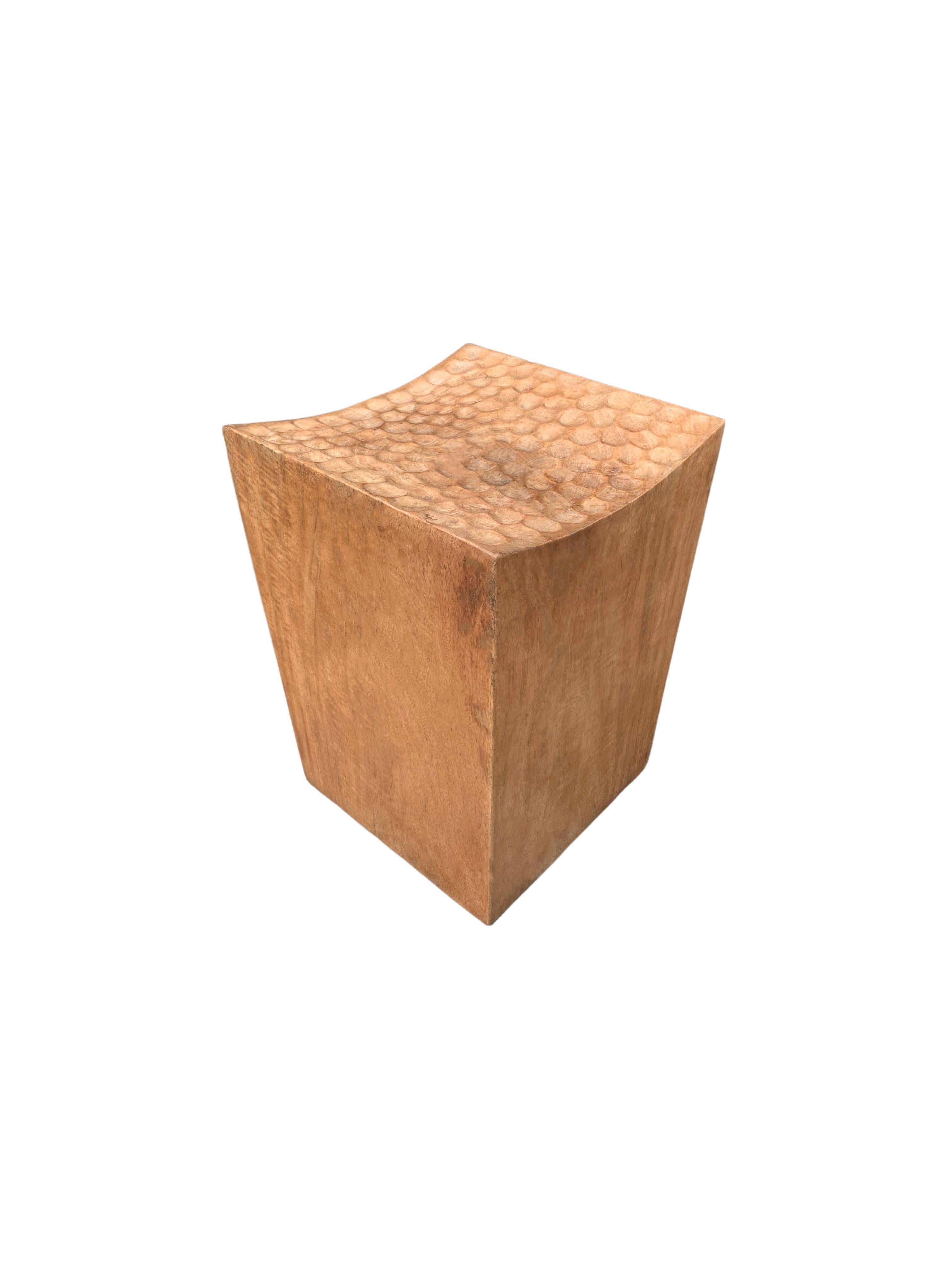 Sculptural Stool Carved from Solid Mango Wood Modern Organic In New Condition For Sale In Jimbaran, Bali
