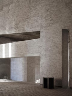 Sculptural Stool / Side Table in Warm Brown European Oak - Cadence by Mokko