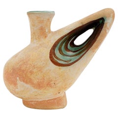 Vase d'art sculptural en céramique d'atelier par le céramiste Nikos Dazelidis, Grèce, années 1960