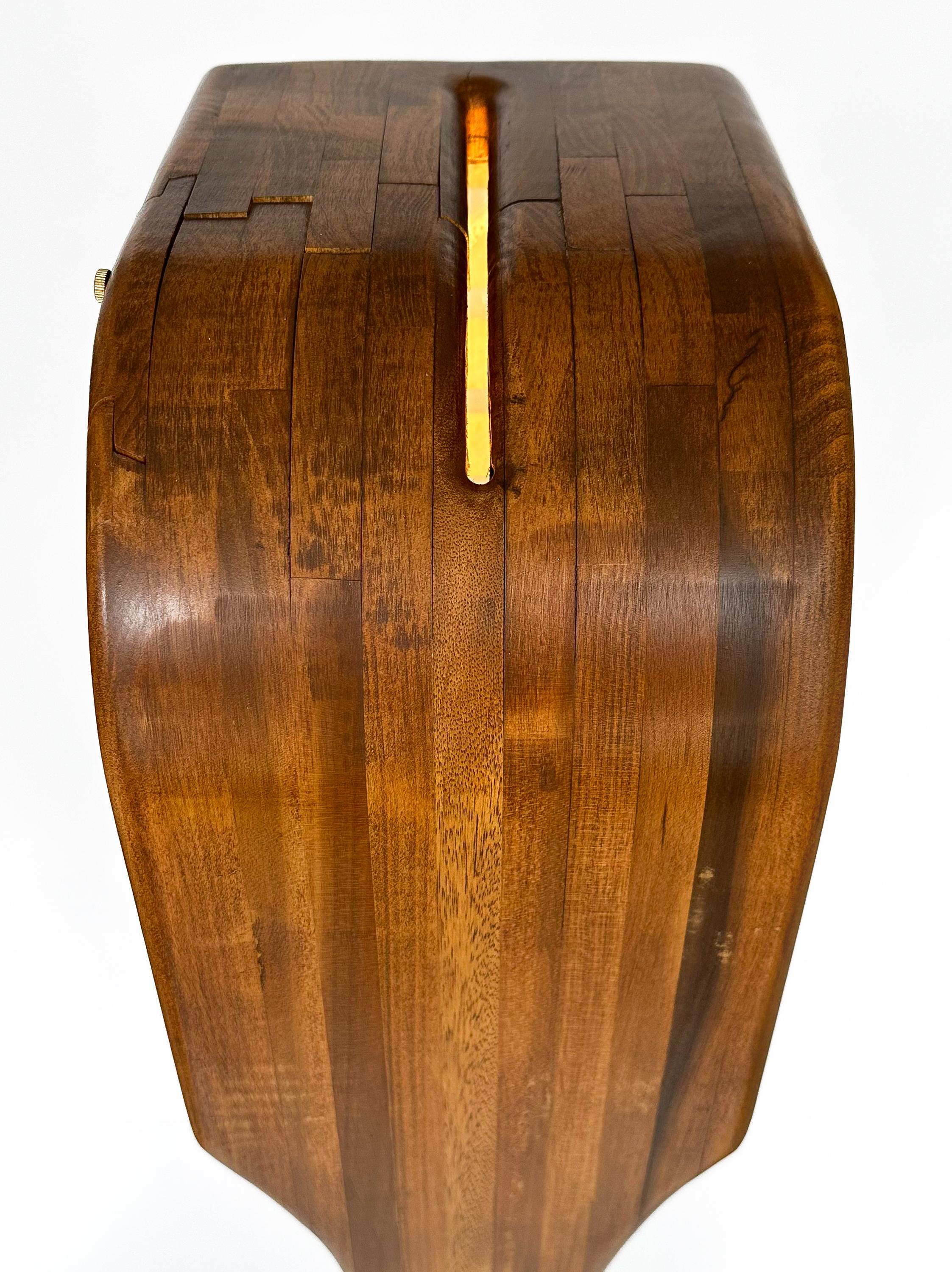 Sculptural Studio Craft Carved Wood Floor Lamp For Sale 10