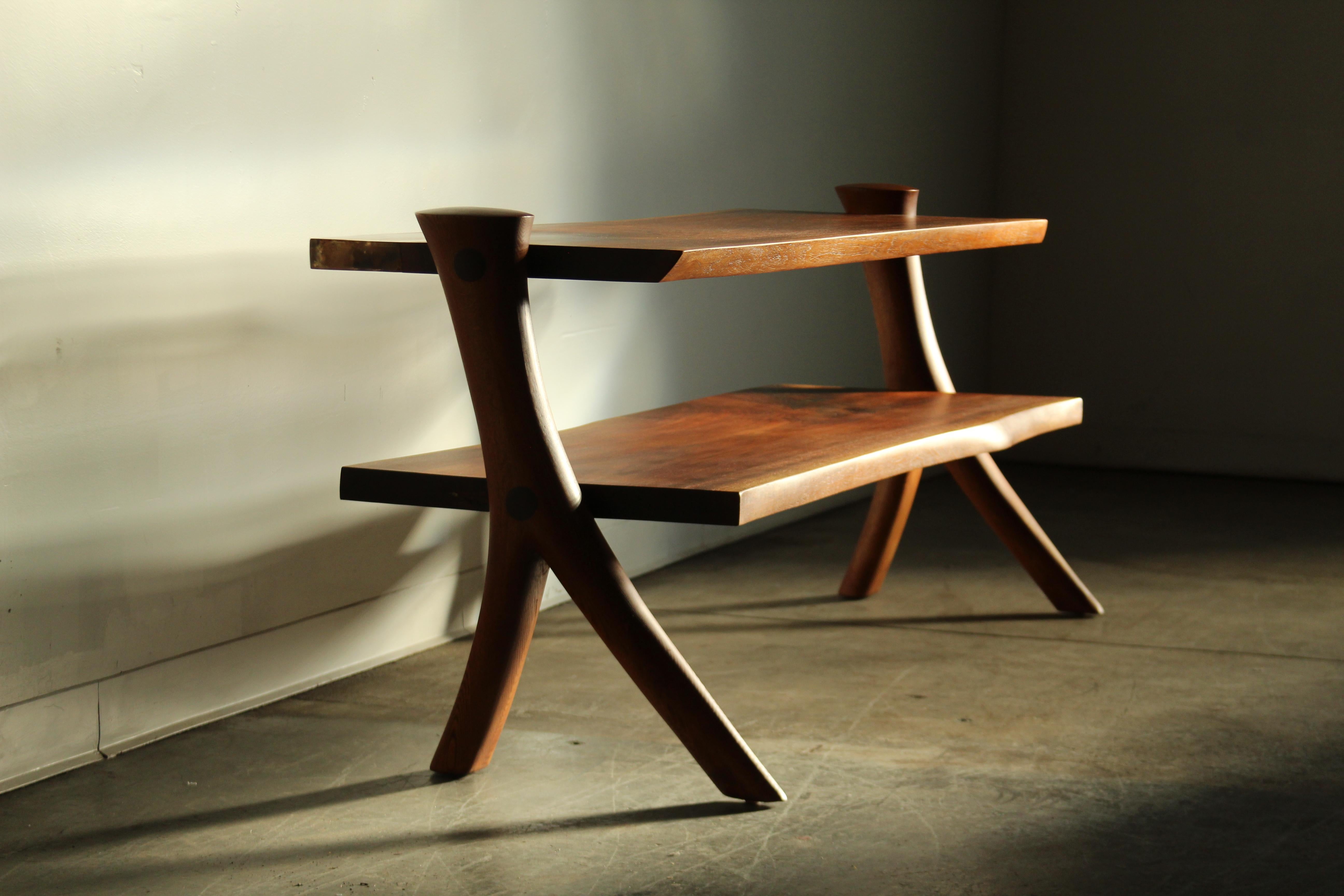 Sculptural Studio Craft Walnut Console by Gary Ambrose, 1984 For Sale 5