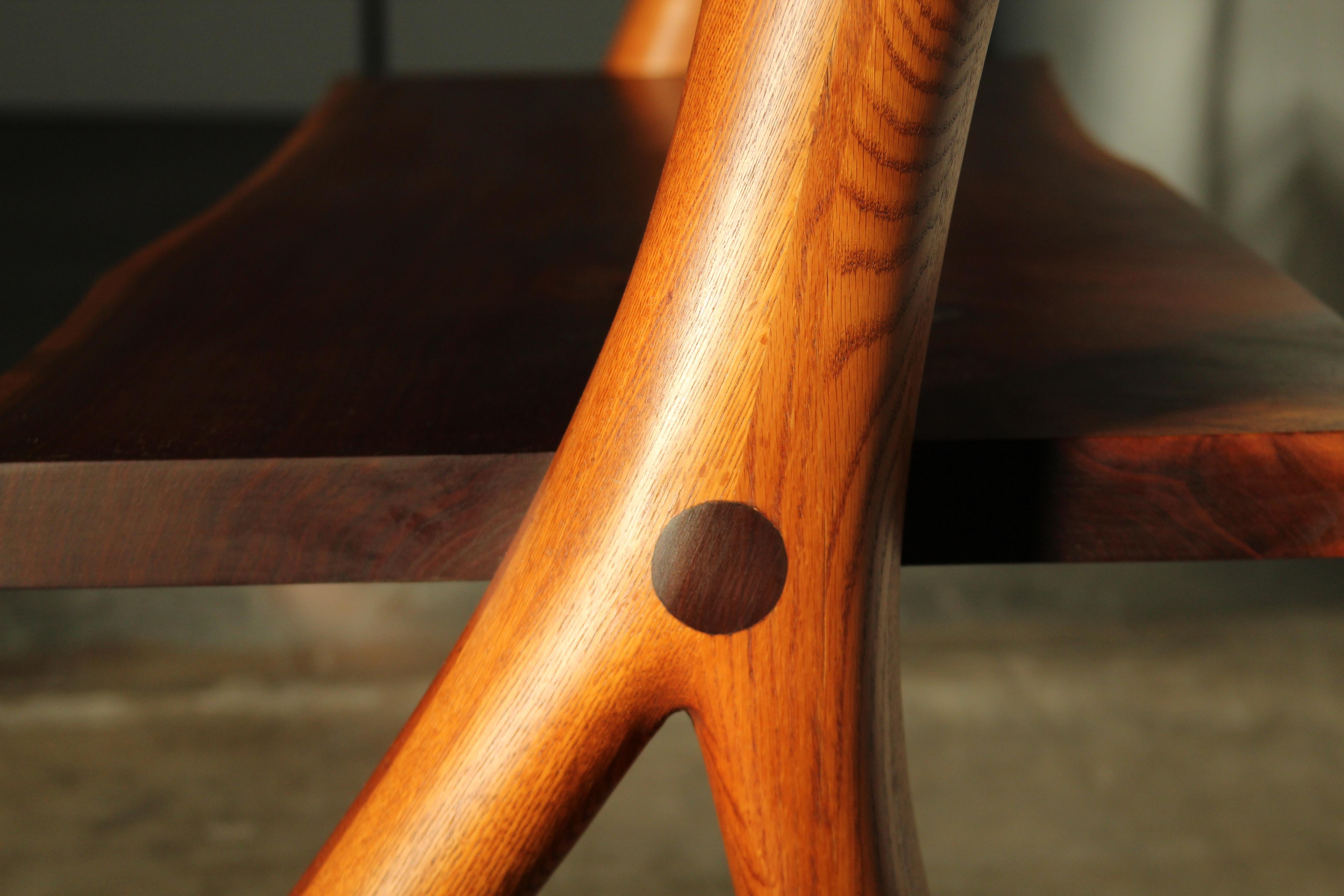Sculptural Studio Craft Walnut Console by Gary Ambrose, 1984 In Good Condition For Sale In Coronado, CA
