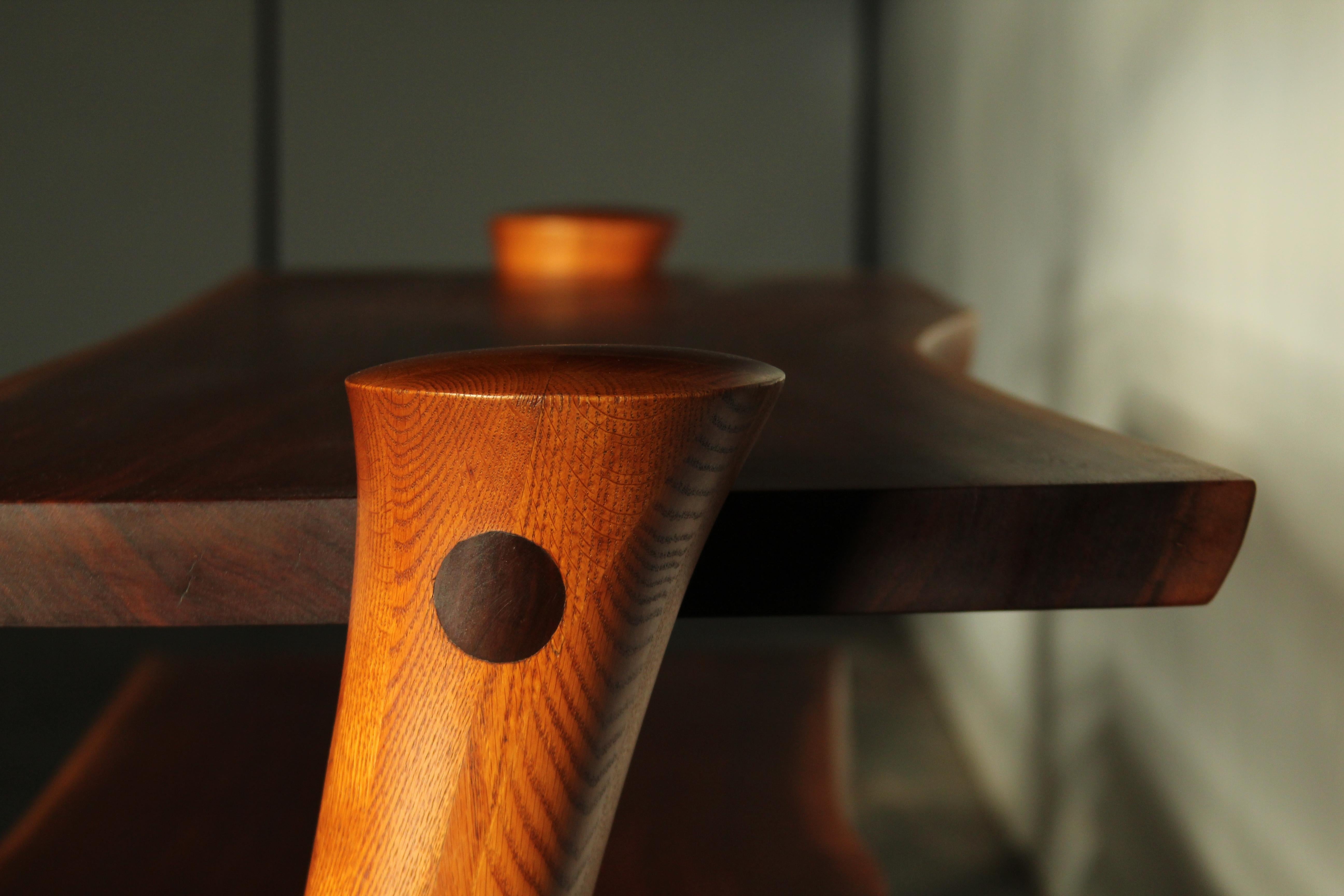 Late 20th Century Sculptural Studio Craft Walnut Console by Gary Ambrose, 1984 For Sale