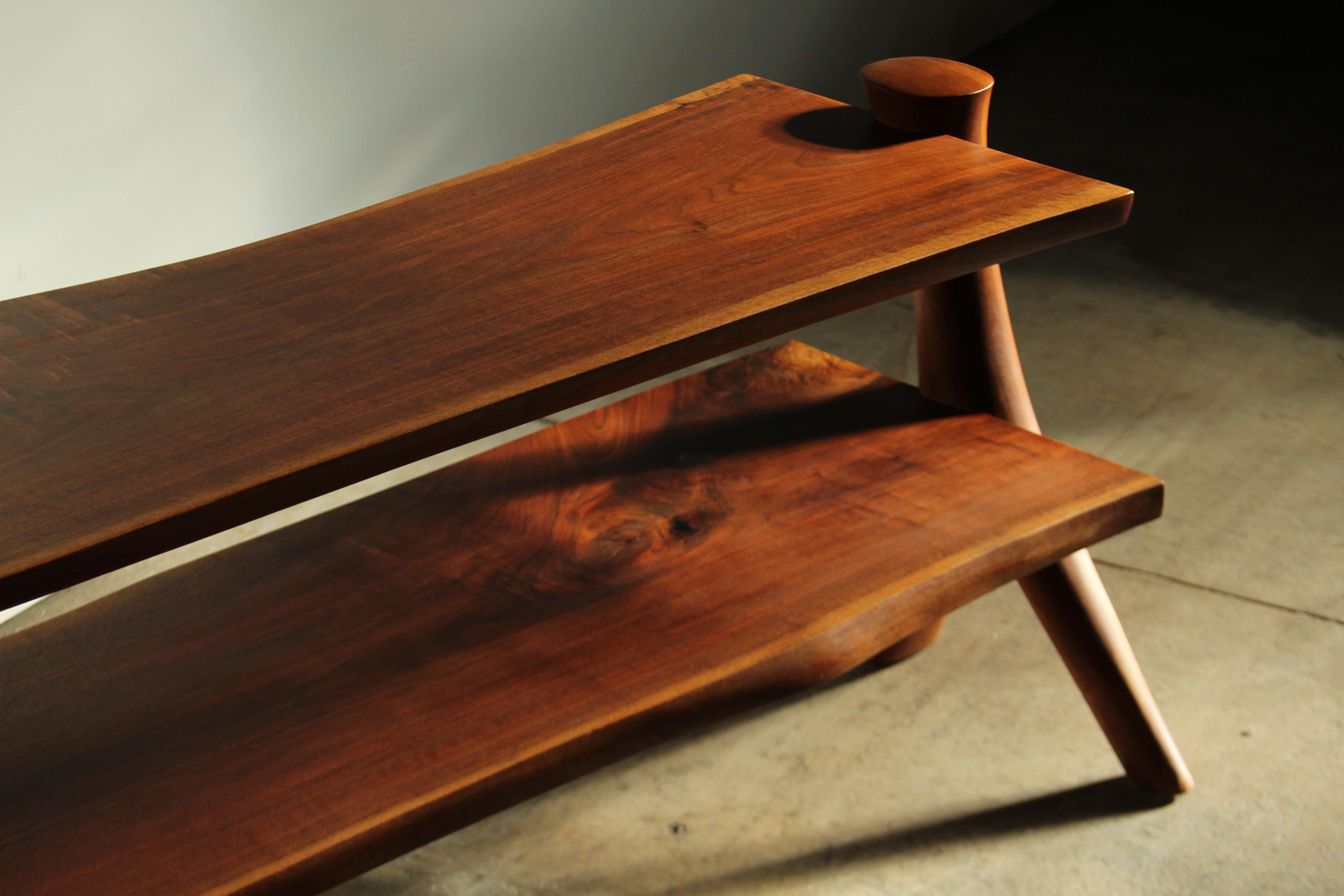 Resin Sculptural Studio Craft Walnut Console by Gary Ambrose, 1984 For Sale