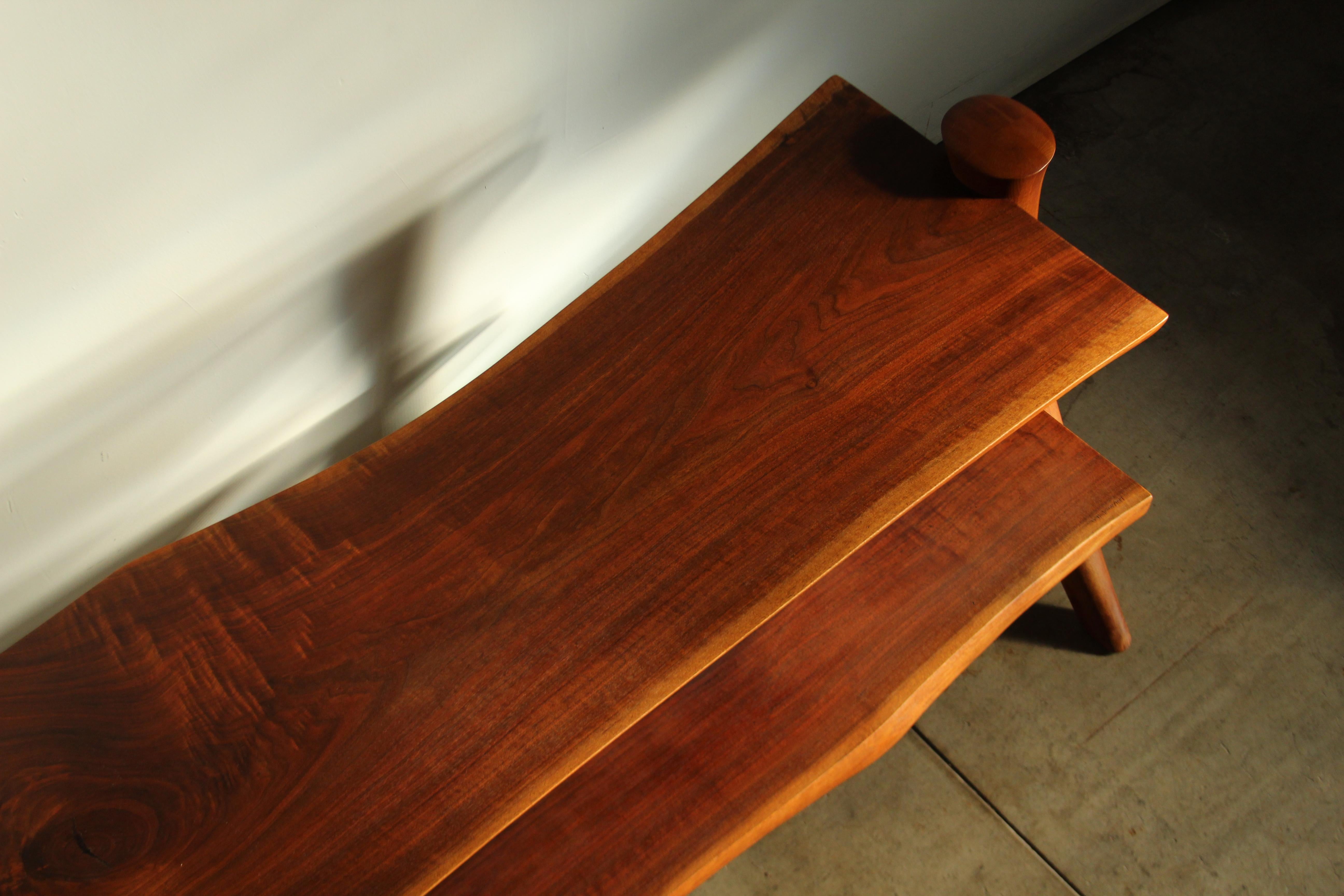 Sculptural Studio Craft Walnut Console by Gary Ambrose, 1984 For Sale 1