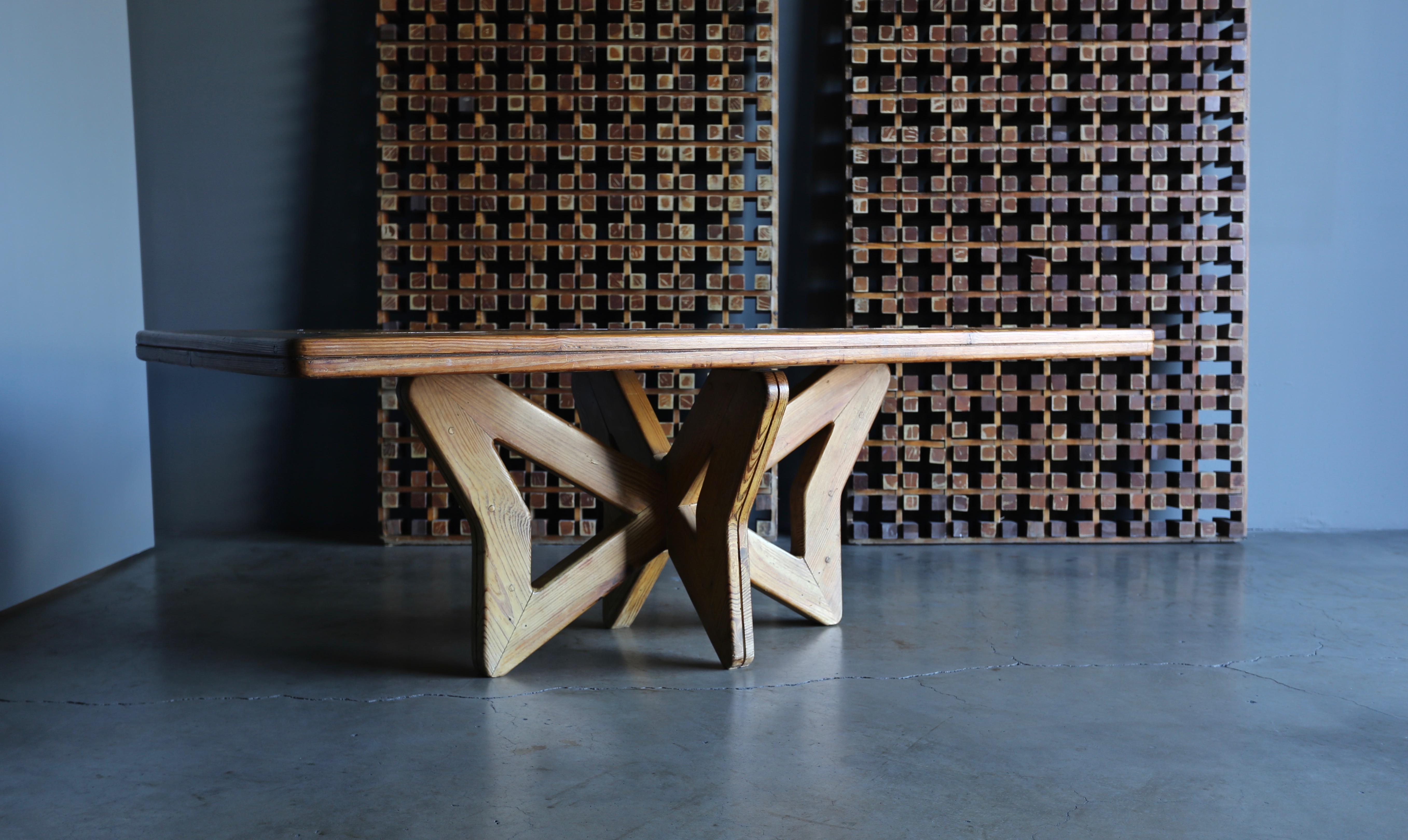 Mexican Sculptural Studio Crafted Dining Table, Dominican Republic, circa 1950