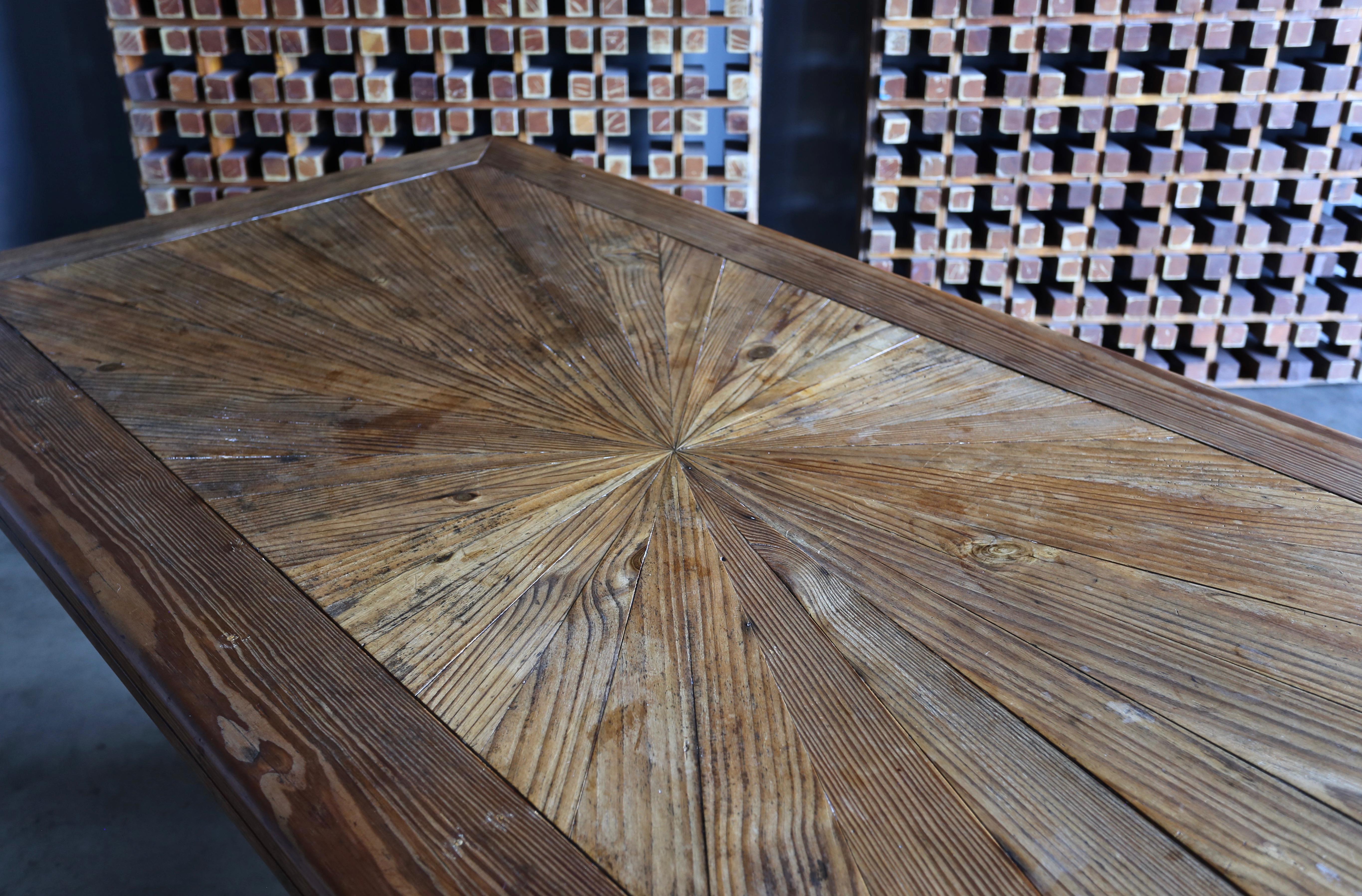 Pine Sculptural Studio Crafted Dining Table, Dominican Republic, circa 1950